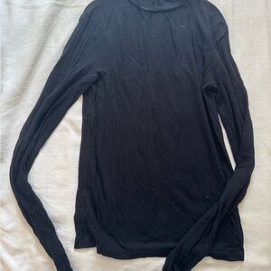 Zara Black Long Sleeve Ribbed Tee